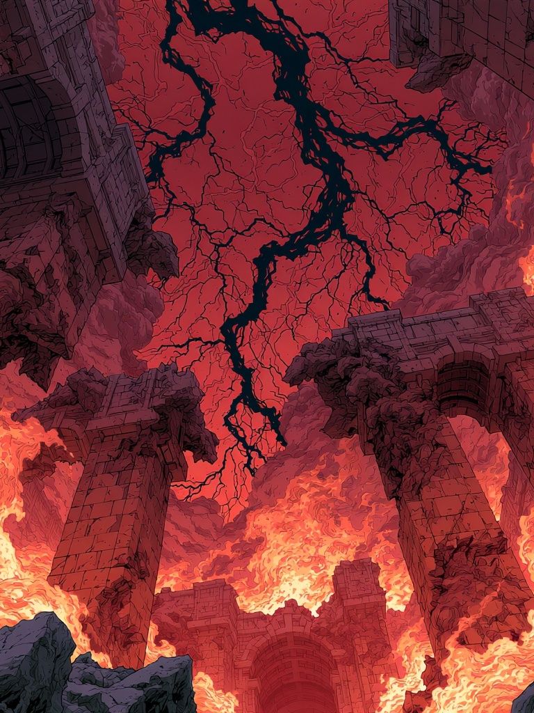 Infernal Ruins Fantasy Illustration Poster. poster — illustration art