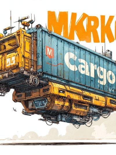 Cargo Airship Illustration Poster. poster print
