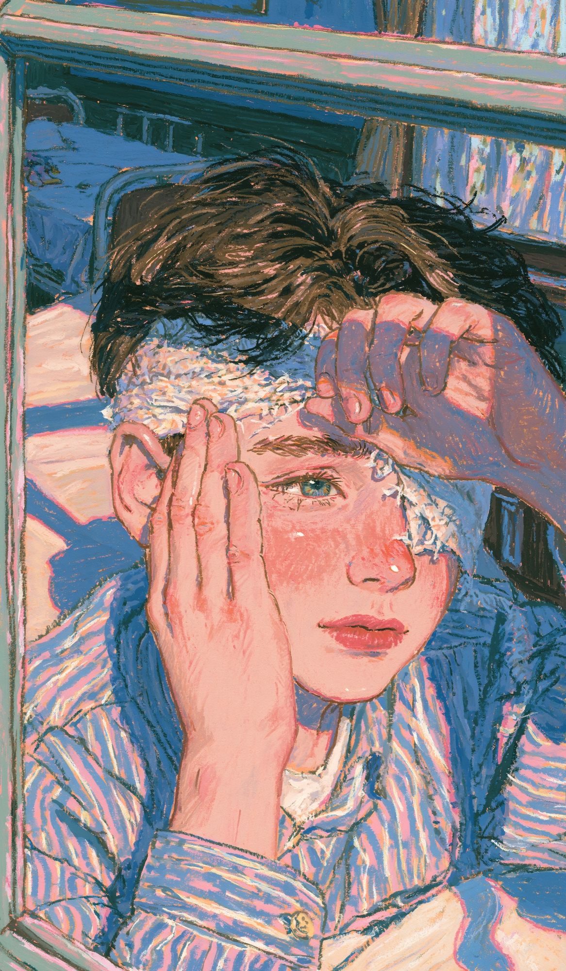 Contemplative Portrait Illustration Poster. poster — illustration art