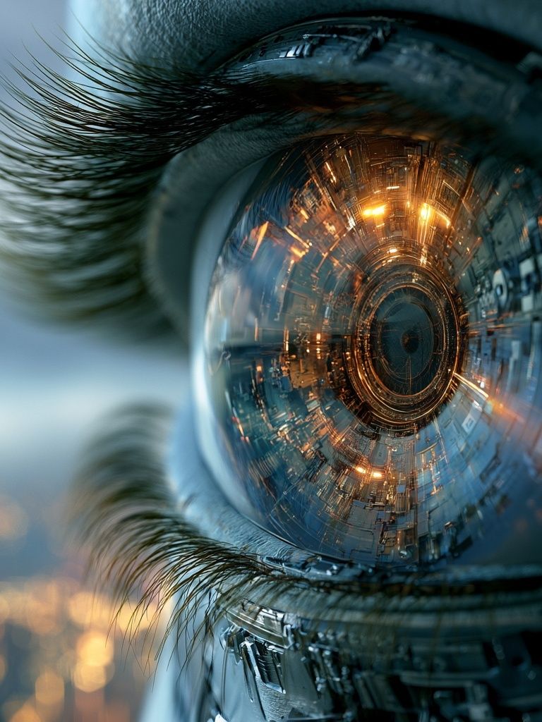 Cybernetic Eye Digital Art Poster. poster detail