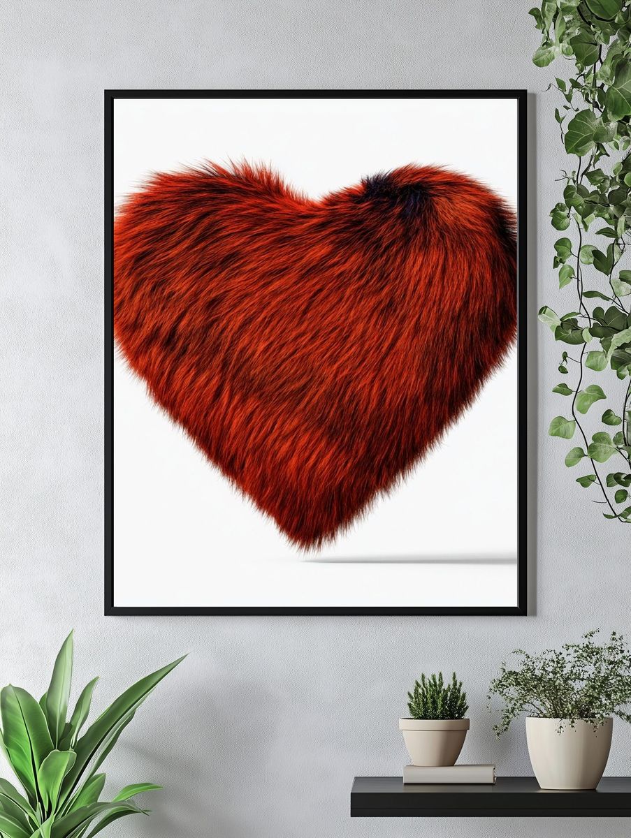 Furry Heart Illustration Poster. — room view 4