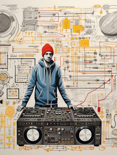 DJ Turntable Illustration Poster. poster