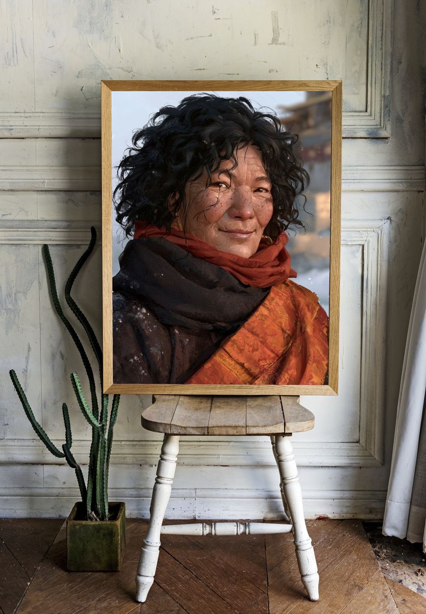 Winter Portrait Illustration Poster. — room view 1