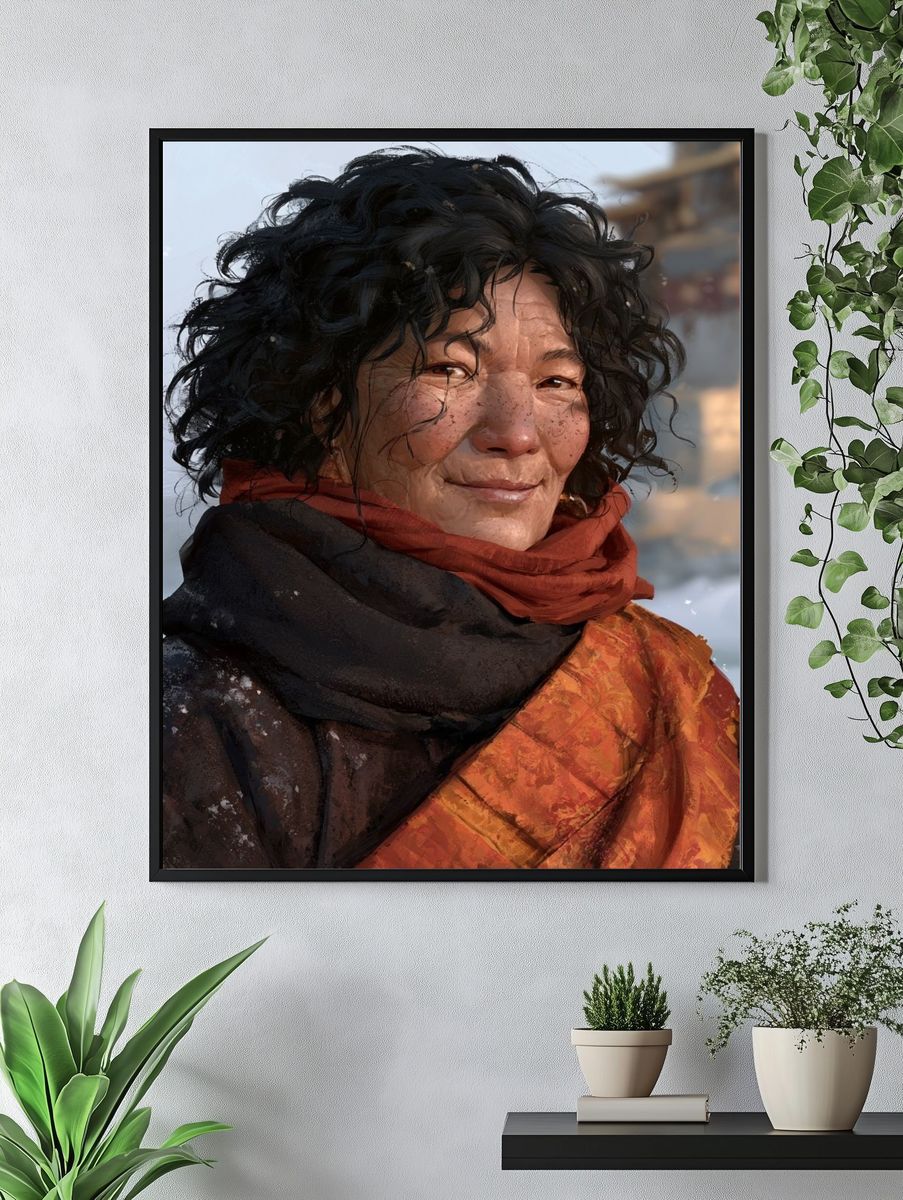 Winter Portrait Illustration Poster. — room view 4