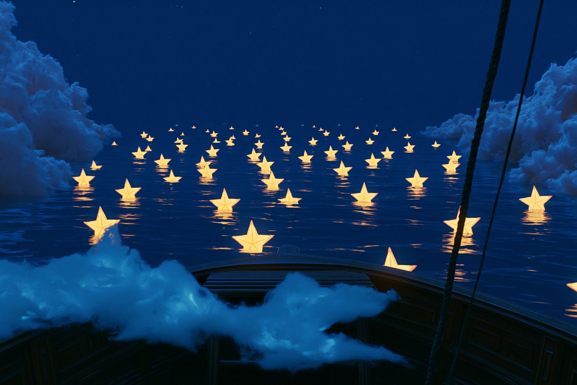 Dreamy Star Sea Illustration Poster. poster — illustration art