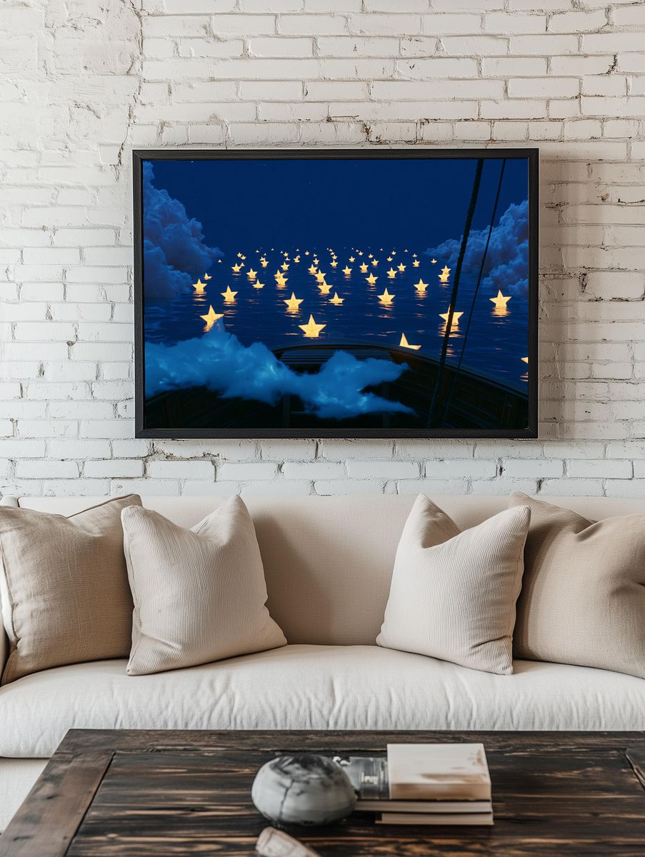 Dreamy Star Sea Illustration Poster. — room view 1