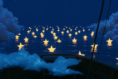 Dreamy Star Sea Illustration Poster.