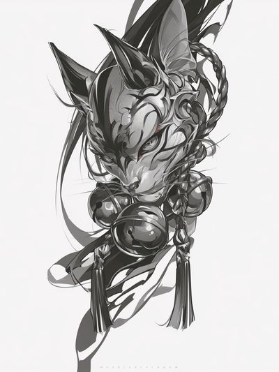 Abstract Cat Ink Poster.