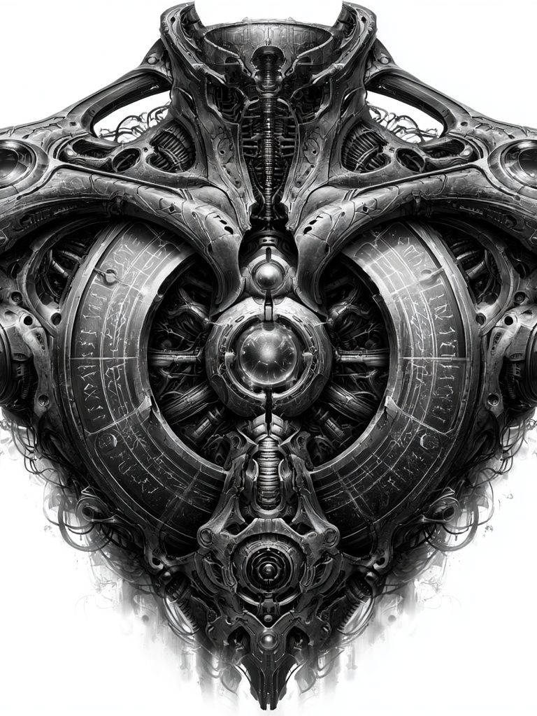 Mechanical Skull Abstract Print. poster detail
