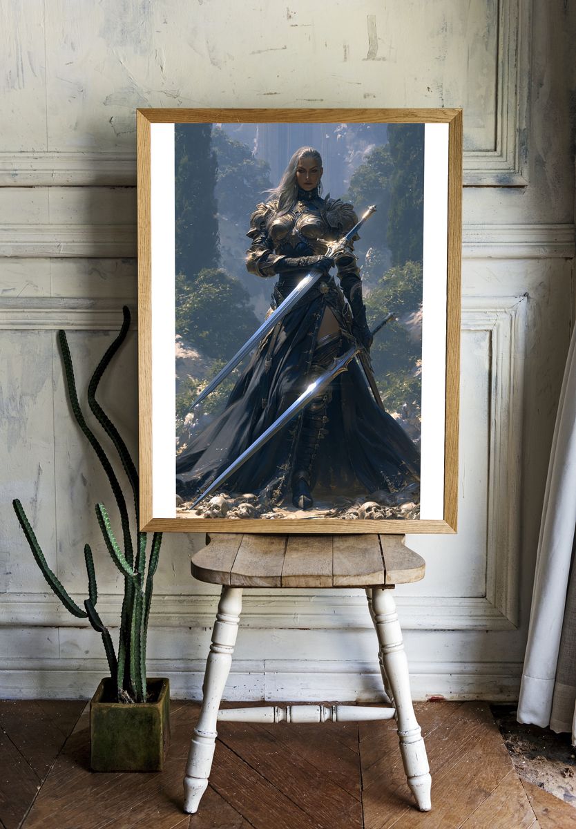 Armored Fantasy Warrior Poster. room preview