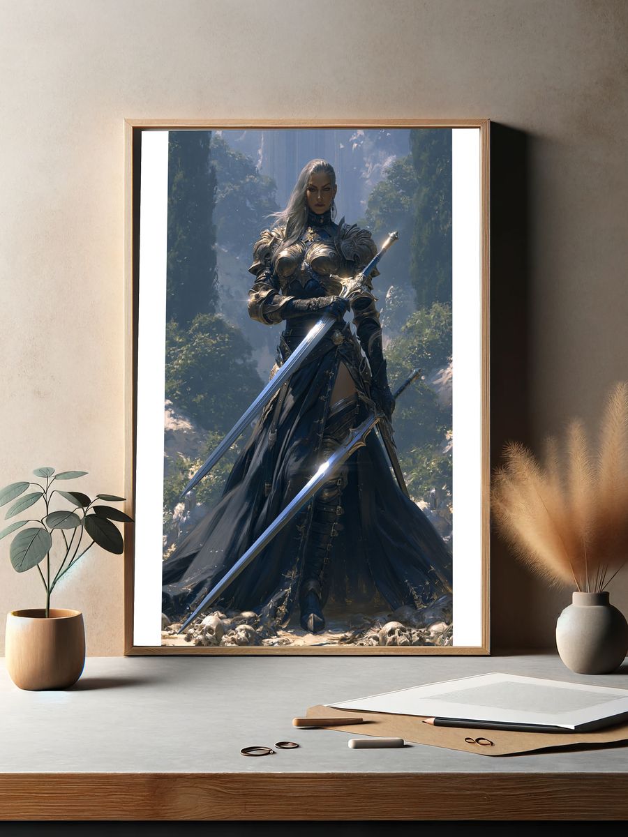 Armored Fantasy Warrior Poster. — room view 2
