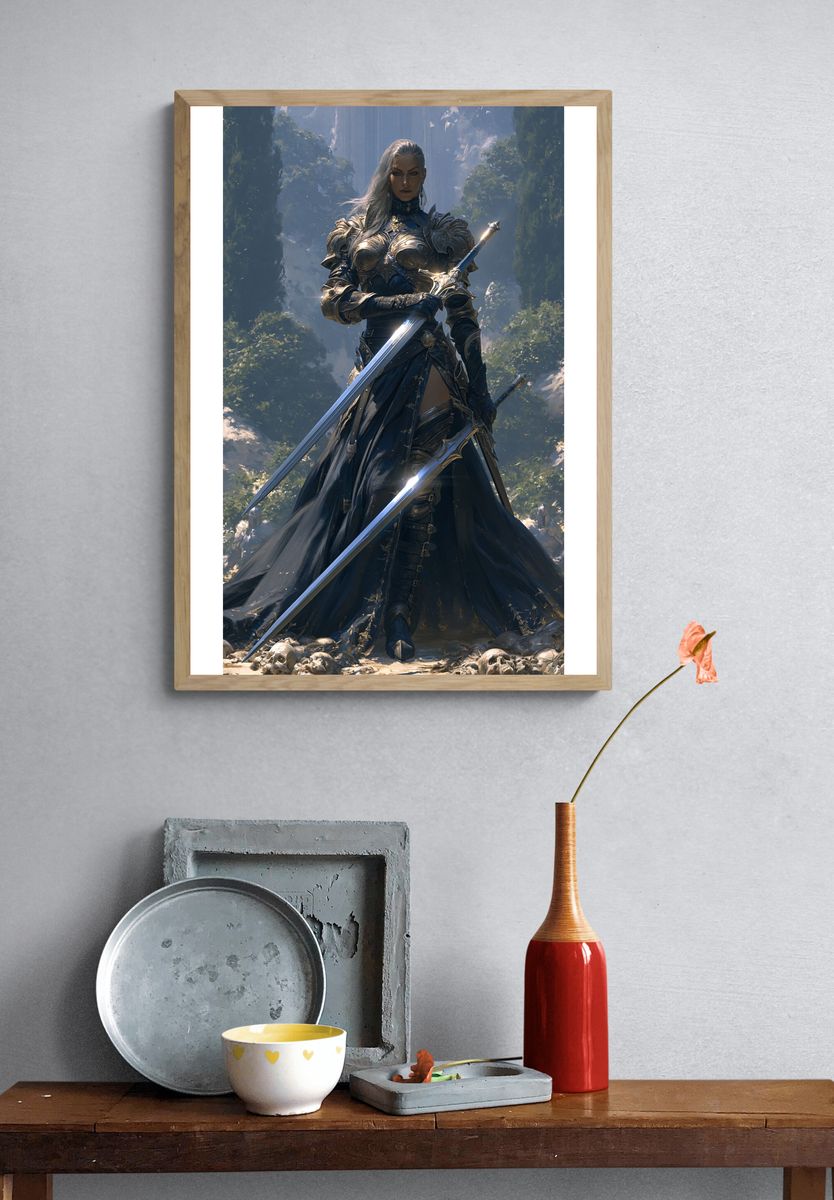 Armored Fantasy Warrior Poster. — room view 3