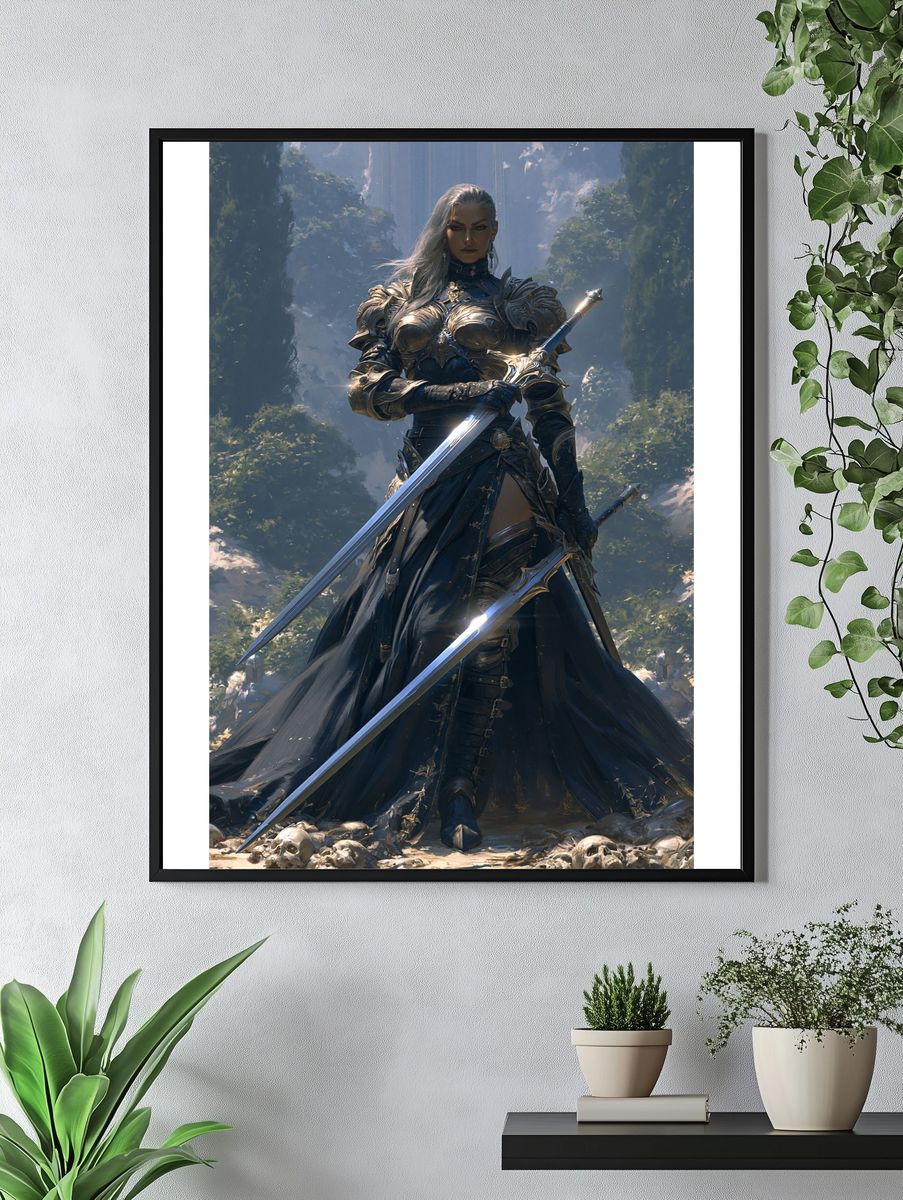 Armored Fantasy Warrior Poster. — room view 4