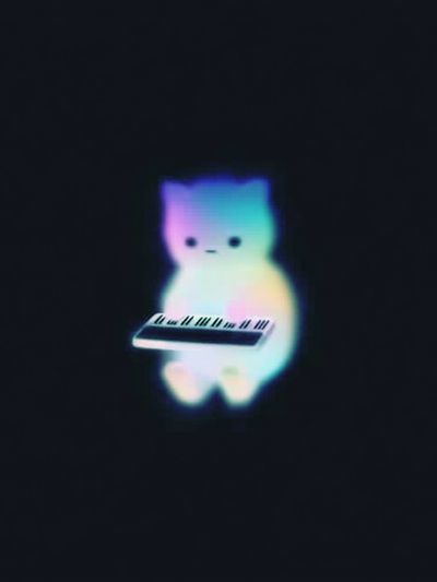 Neon Cat Keyboard Poster.
