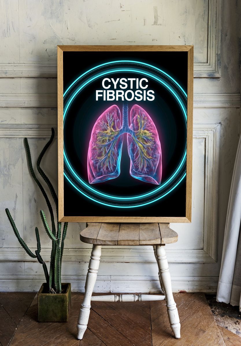 Cystic Fibrosis Medical Illustration Poster. — room view 1