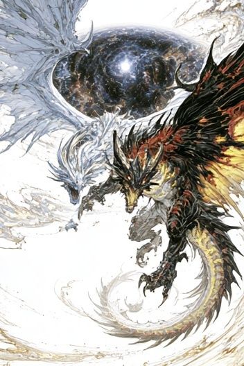 Dragon Eclipse Illustration Poster. poster detail