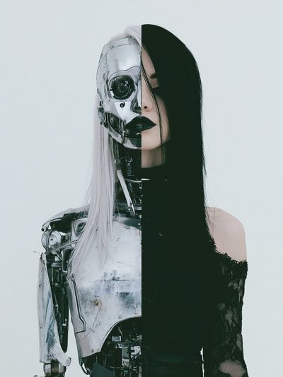 Cybernetic Woman Portrait Print. poster print