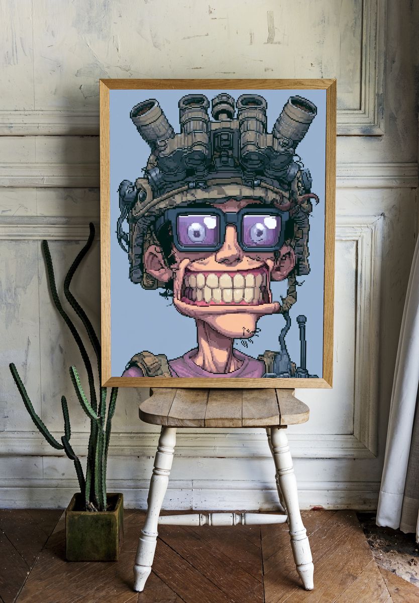 Egyptian Warrior Illustration Poster. room preview