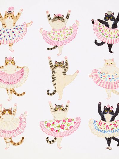 Ballet Cats Illustration Poster.
