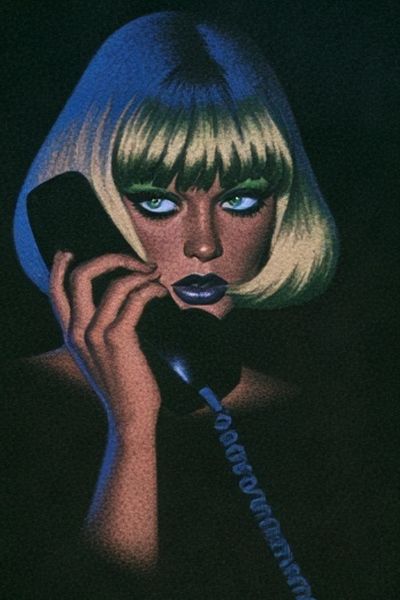 Neon Bob Portrait Print.