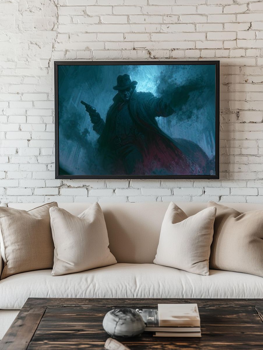 Noir Detective in the Fog Poster. — room view 1
