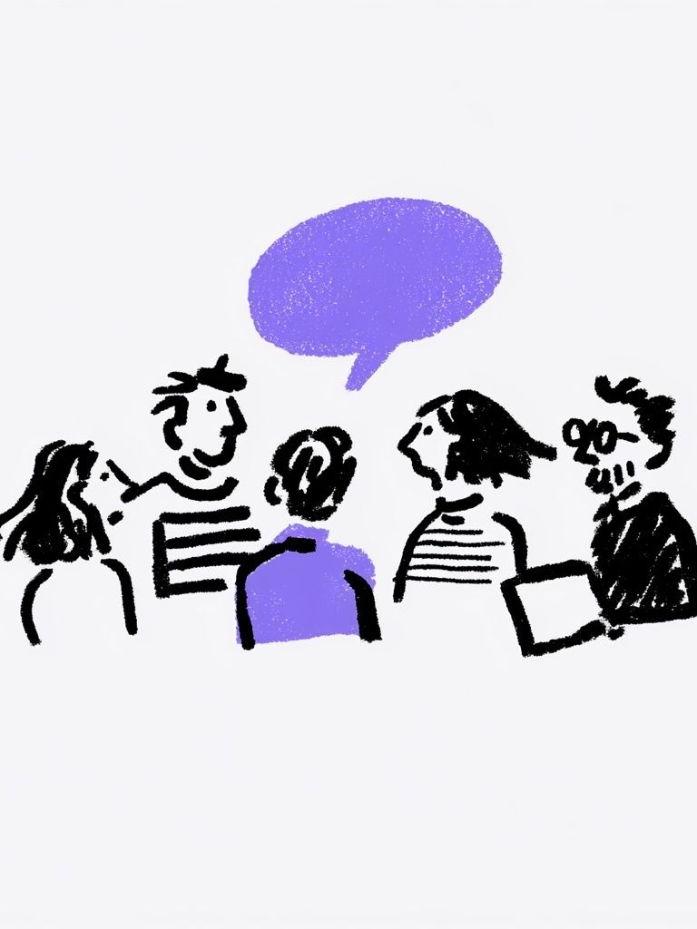 Conversation Sketch Illustration Poster. poster detail
