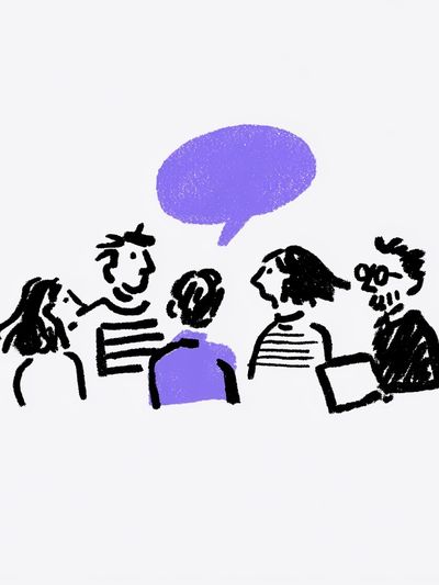 Conversation Sketch Illustration Poster.