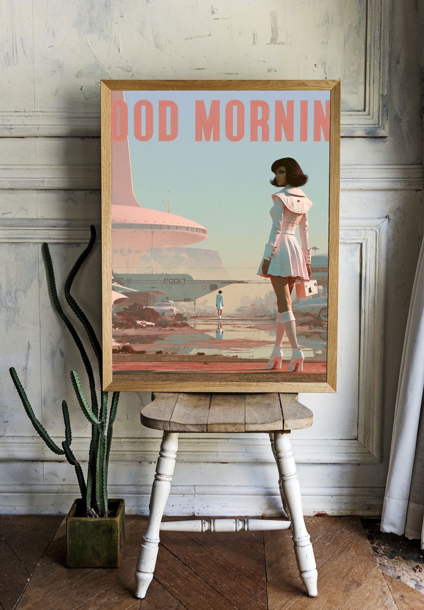 Good Morning Retro Sci-Fi Poster. — room view 1