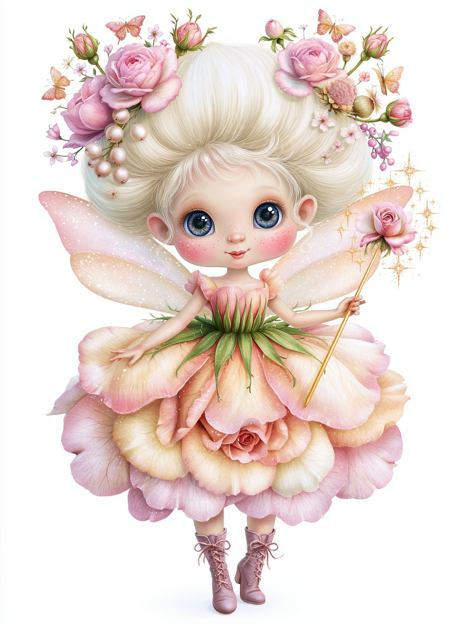 Floral Fairy Illustration Poster. poster detail