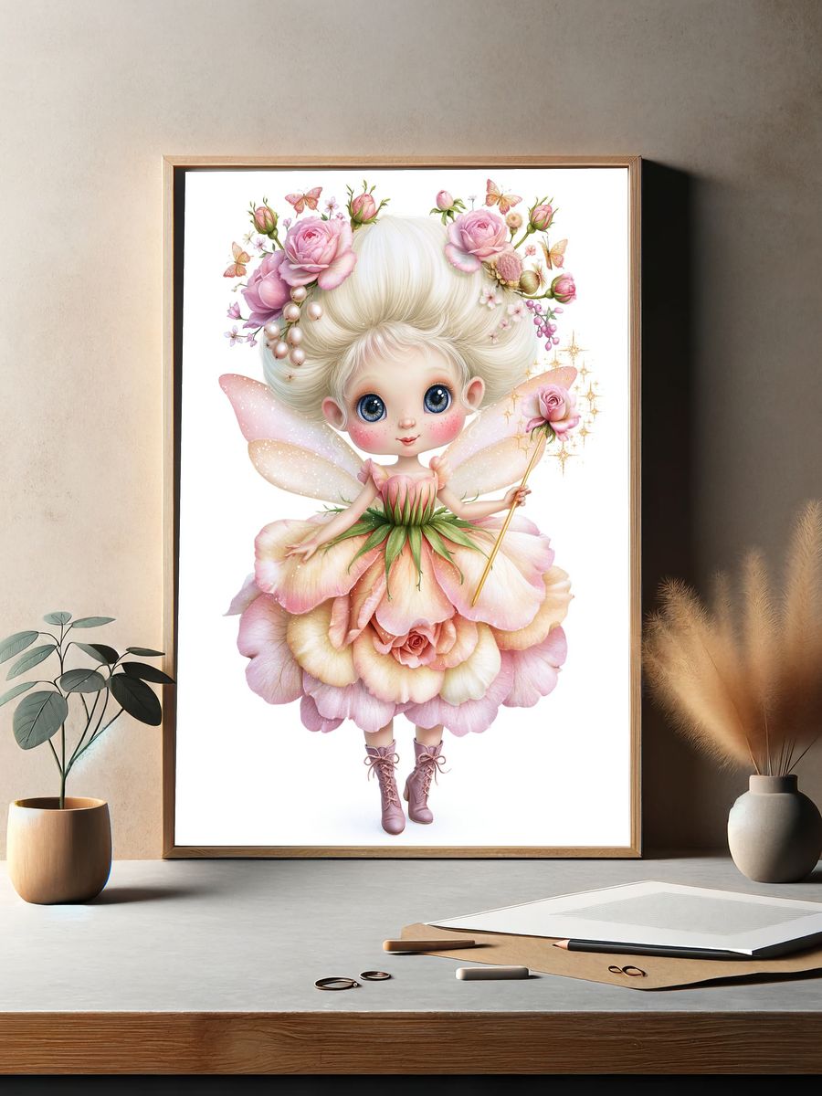 Floral Fairy Illustration Poster. — room view 2