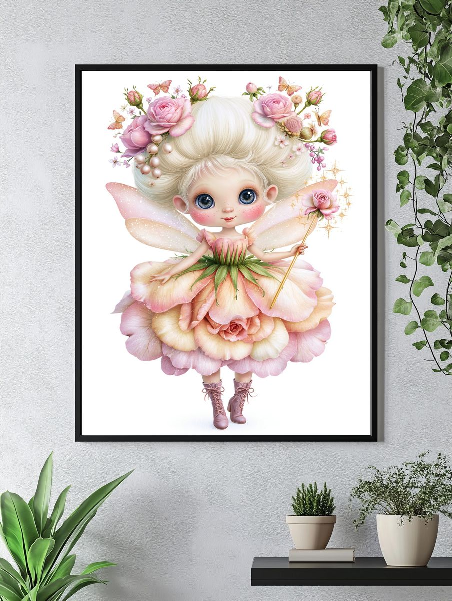 Floral Fairy Illustration Poster. — room view 4