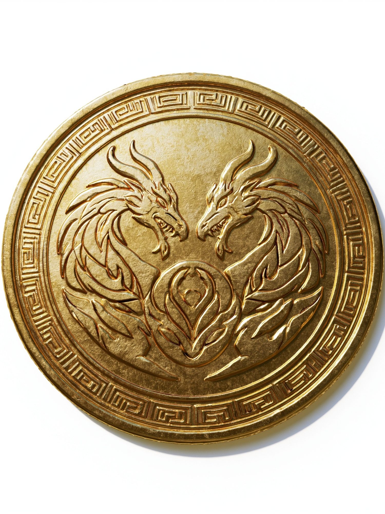 Golden Dragon Emblem Illustration Poster. poster — illustration art