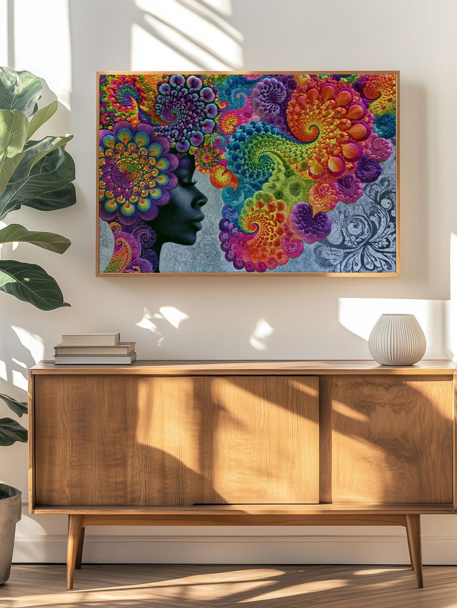 Colorful Floral Mind Poster. — room view 3