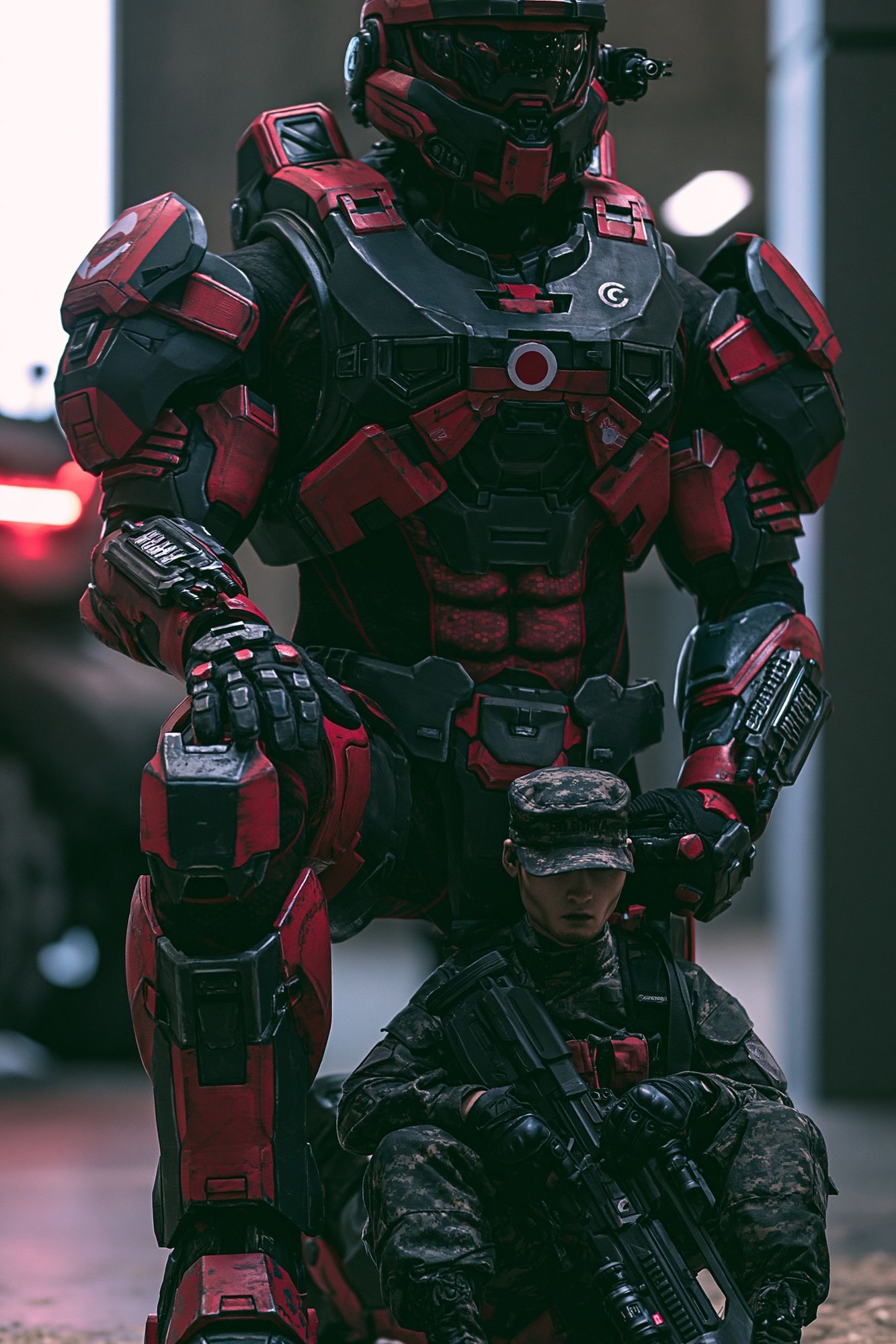 Sci-Fi Soldier Duo Poster. poster — illustration art