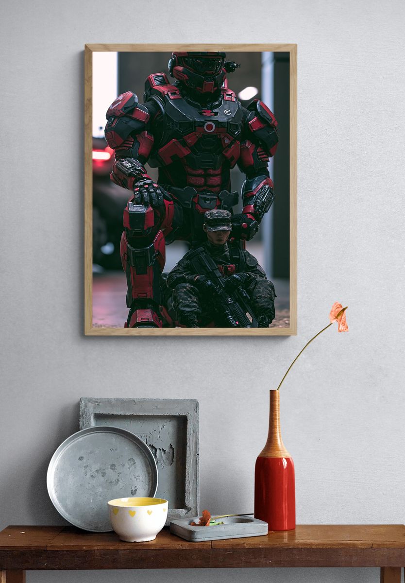 Sci-Fi Soldier Duo Poster. — room view 3