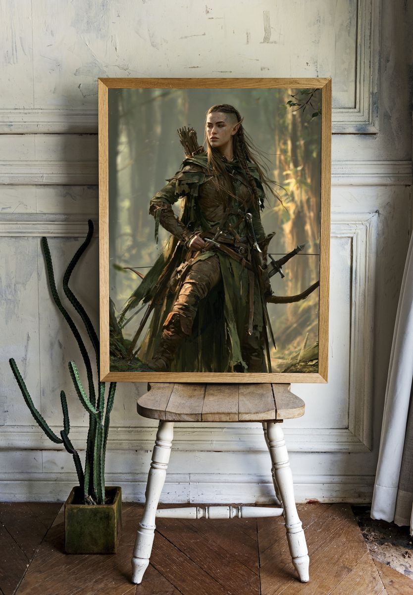 Forest Archer Fantasy Illustration Poster. room preview