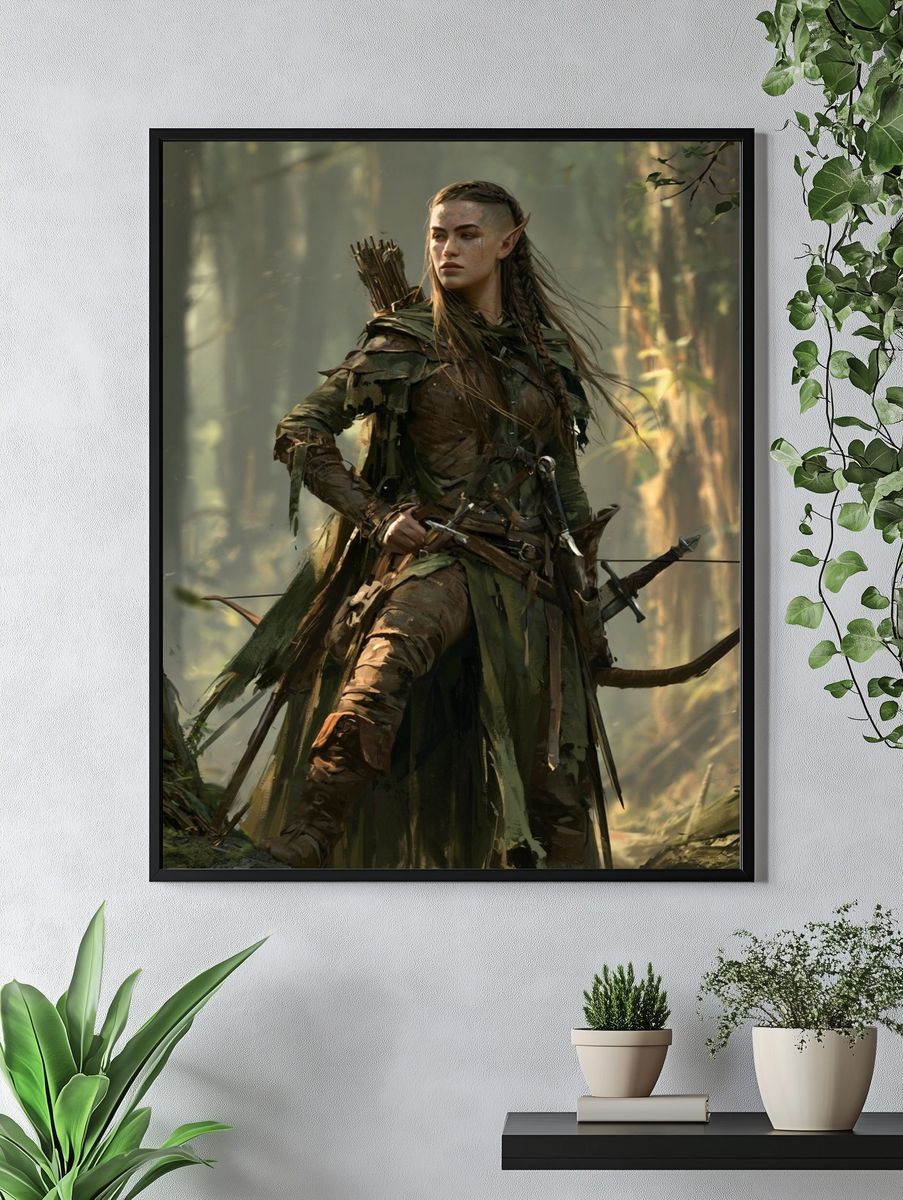 Forest Archer Fantasy Illustration Poster. — room view 4