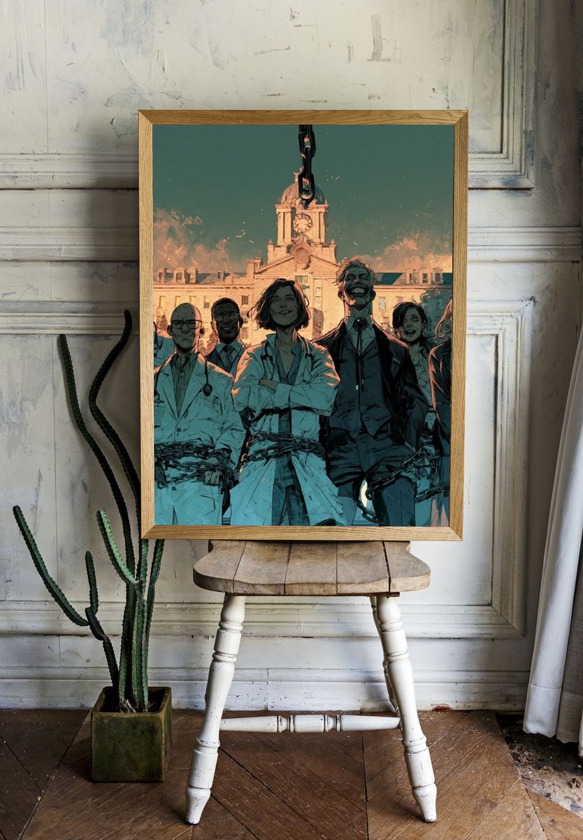 Dark Academia Doctors Illustration Poster. — room view 1