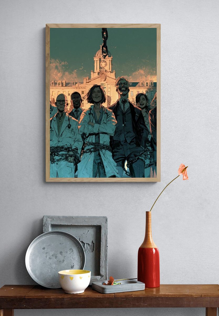 Dark Academia Doctors Illustration Poster. — room view 3