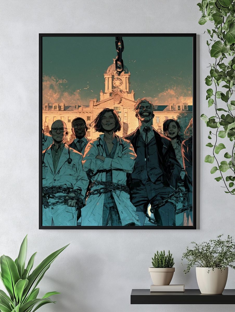 Dark Academia Doctors Illustration Poster. — room view 4