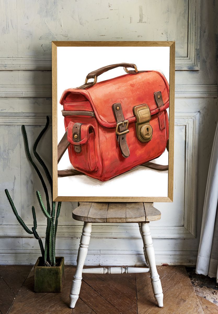 Cute Baby Dragon Illustration Poster. room preview