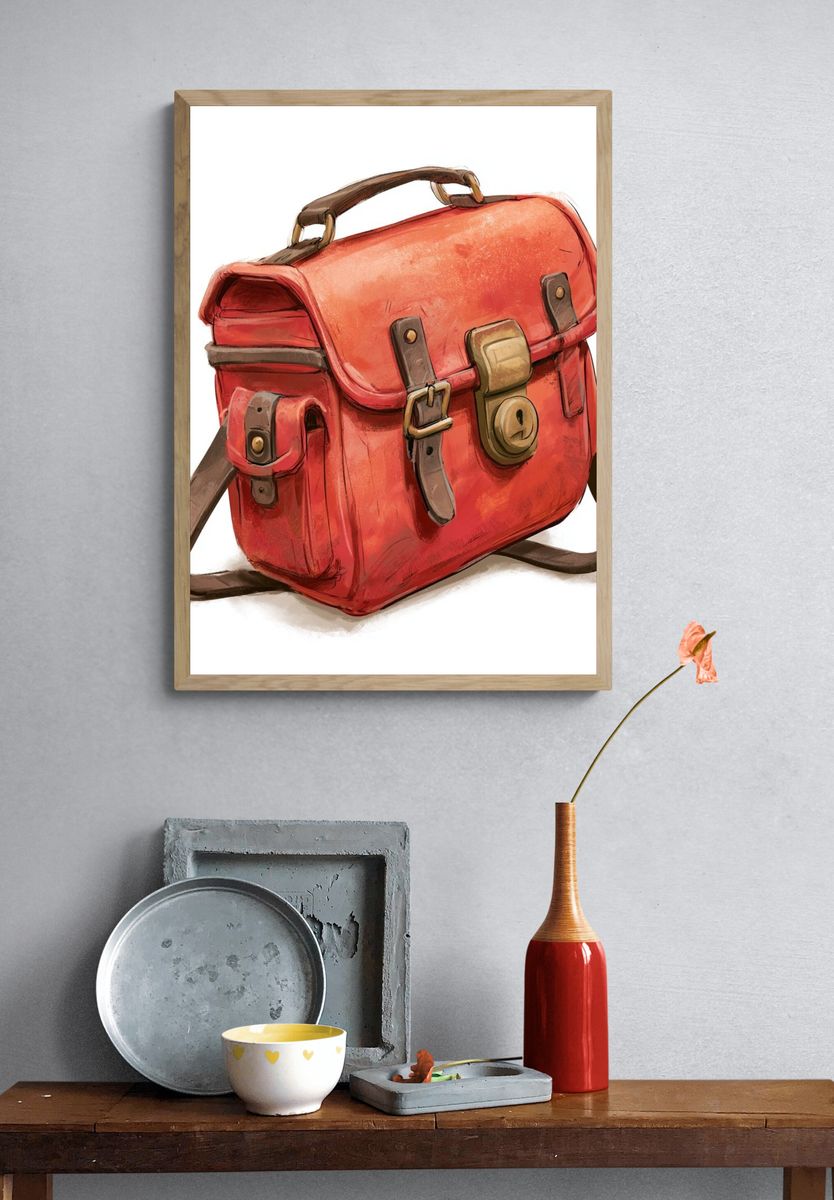 Cute Baby Dragon Illustration Poster. — room view 3