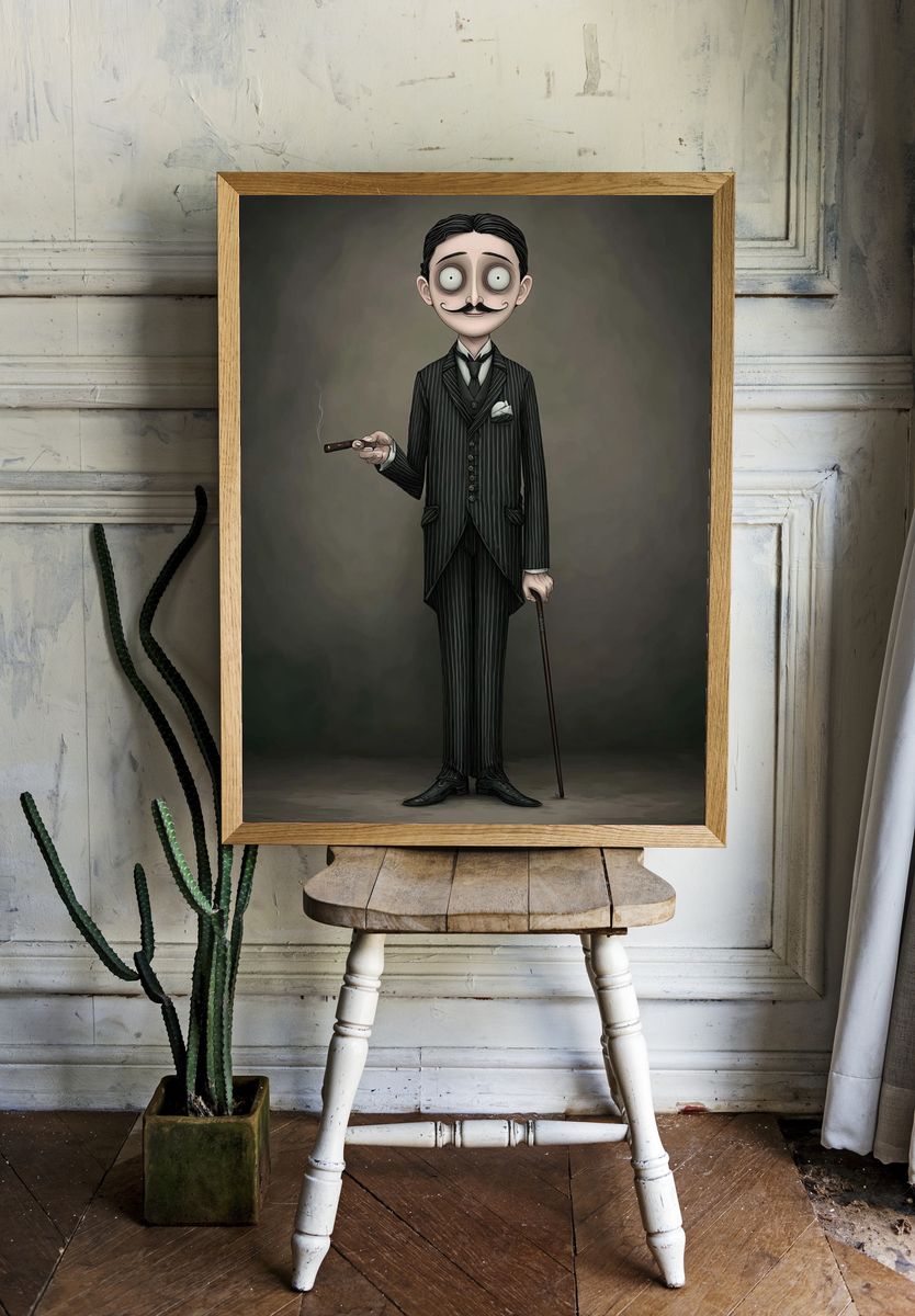 Gothic Gentleman Illustration Poster. room preview