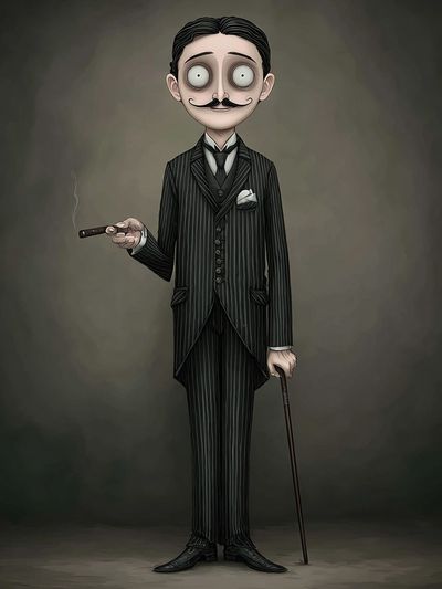 Gothic Gentleman Illustration Poster. poster