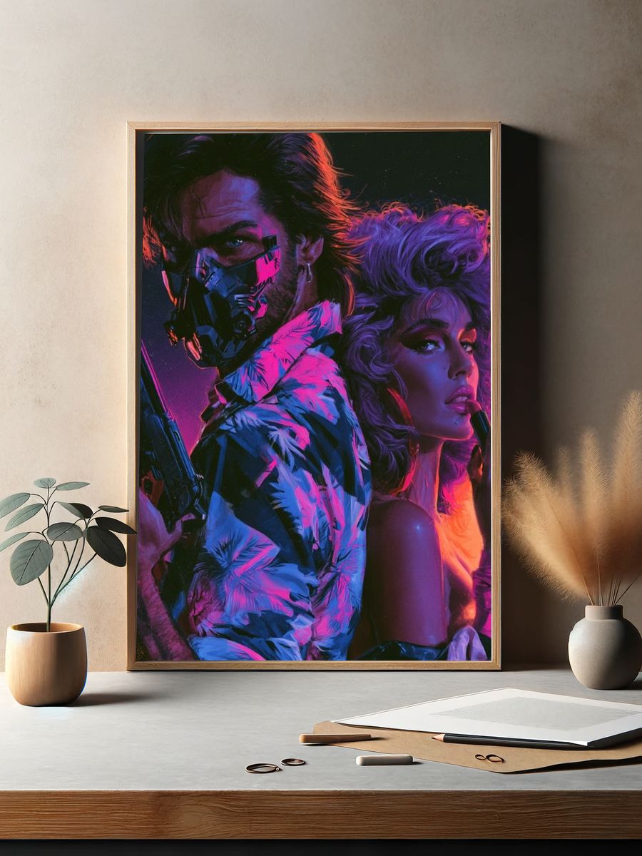 Neon Cyberpunk Duo Poster. — room view 2