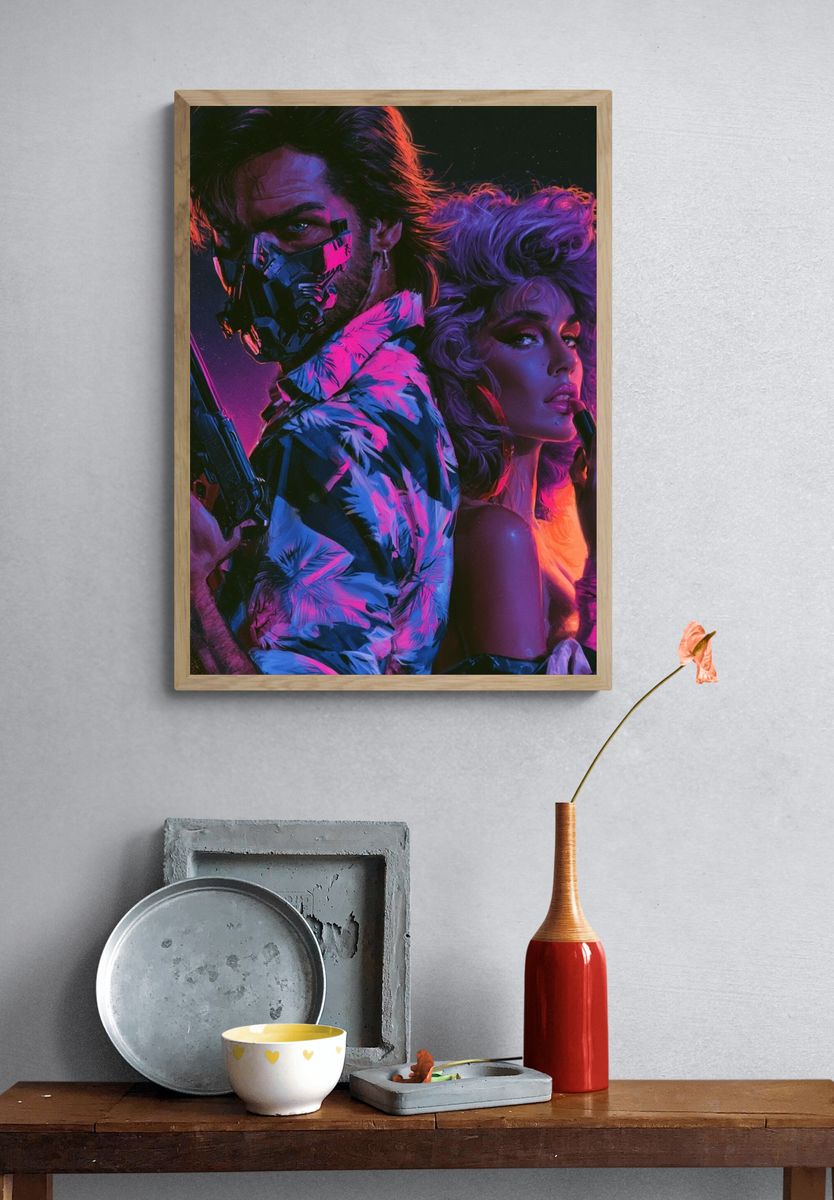 Neon Cyberpunk Duo Poster. — room view 3