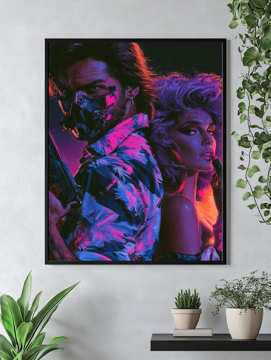 Neon Cyberpunk Duo Poster. — room view 4