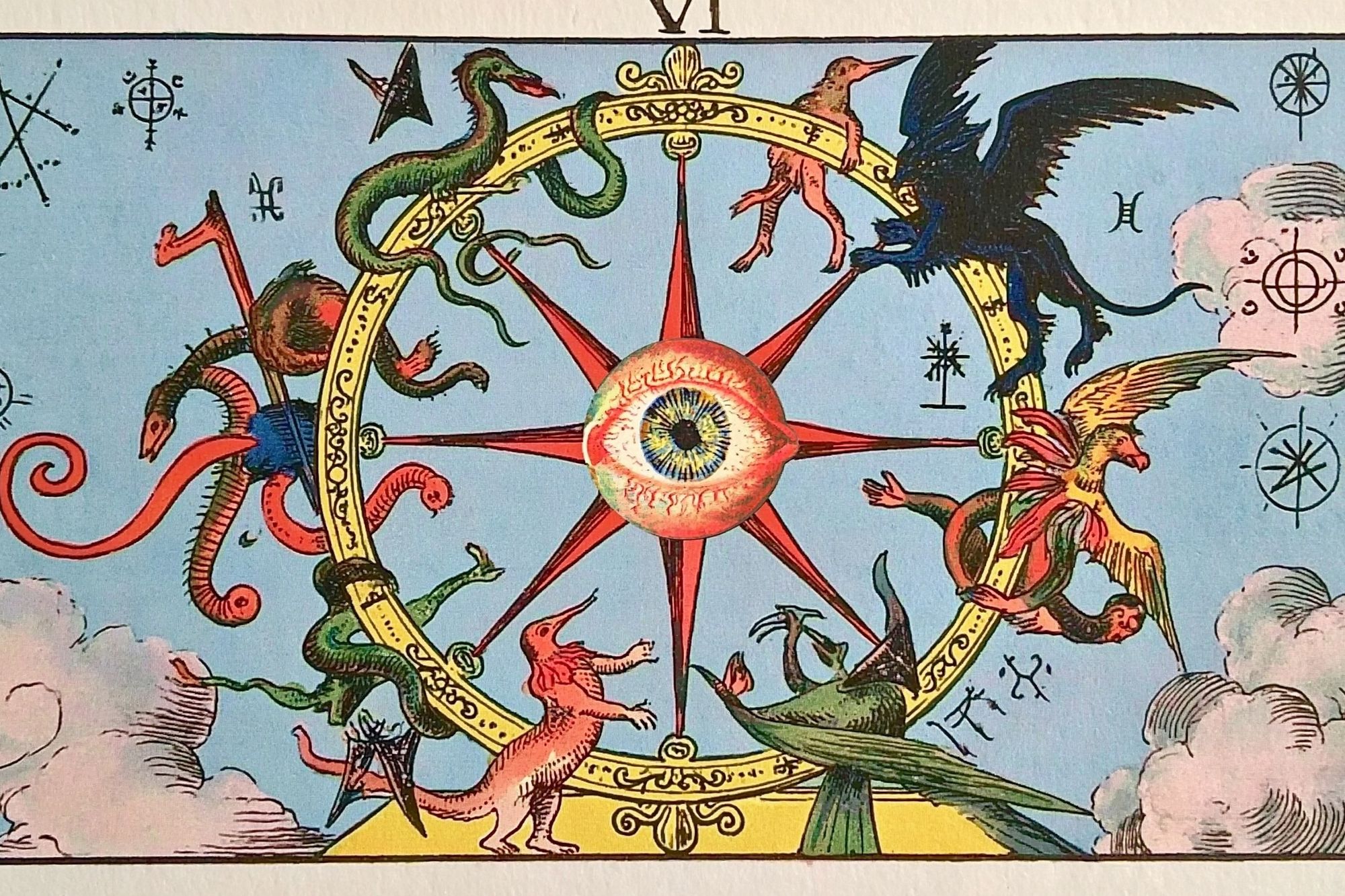 Mystical Eye and Birds Vintage Poster. poster detail