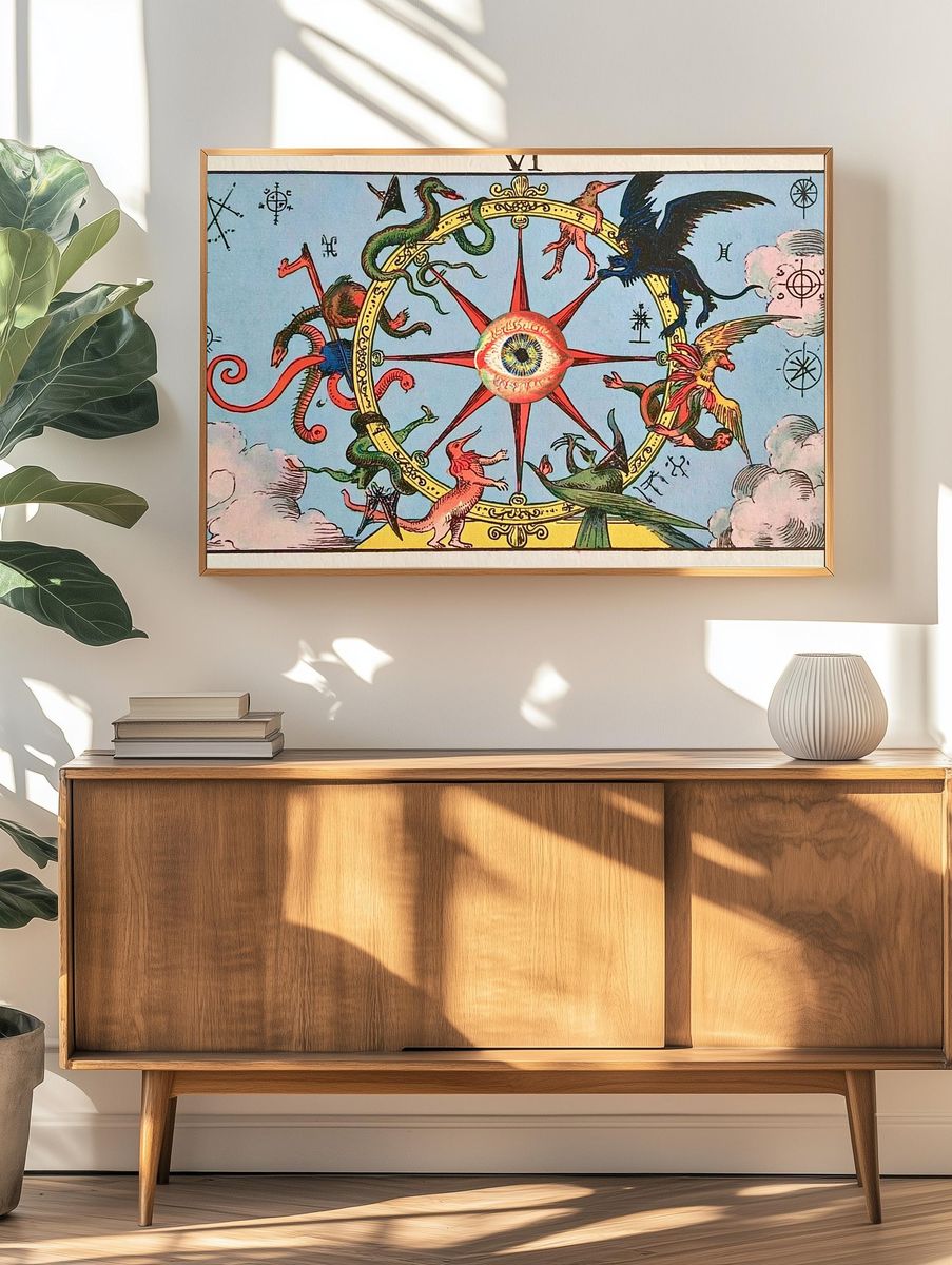 Mystical Eye and Birds Vintage Poster. — room view 3