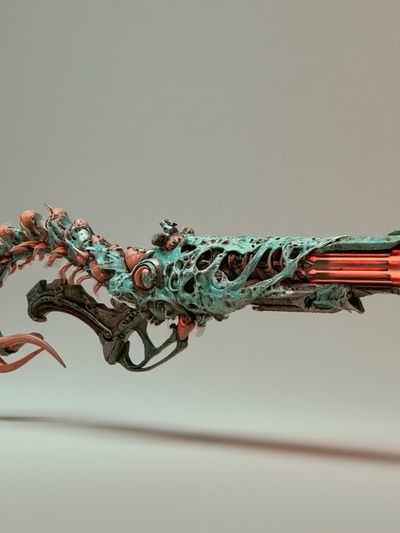 Surreal Sci-Fi Weapon Print. poster